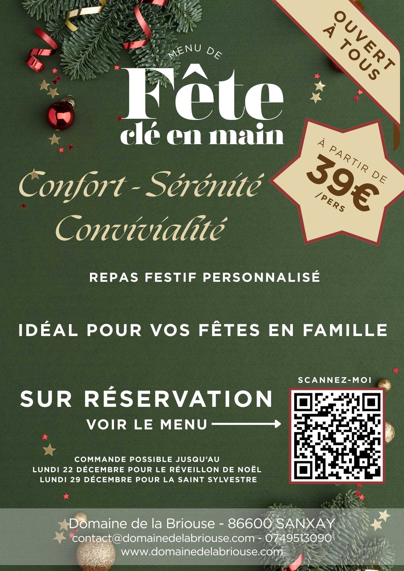 Menu de Fête Menu de Fête